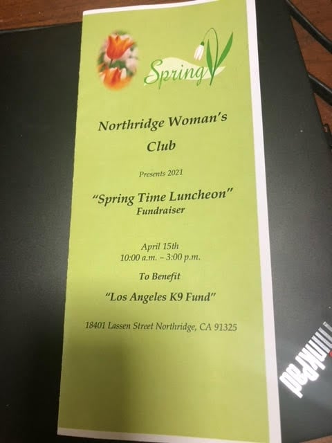Northridge Women’s Club 2020 Annual Fundraiser Luncheon (held April 15, 2021)